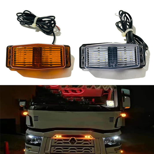 2 PCS LED AMBER DOUBLE BURNER / POLE MARKER LIGHT LAMP RETRO SCANIA TRUCK LORRY